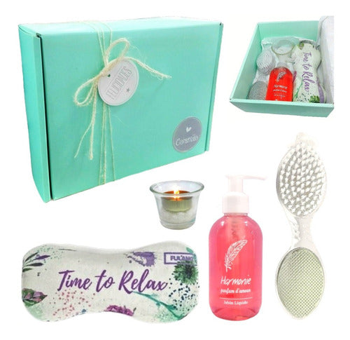 **Luxurious Relaxation Gift Set with Rose Aroma - Ideal for Gifting and Corporate Presents** - Set Caja Regalo Gift  Empresarial Rosas Kit Relax Aroma N46