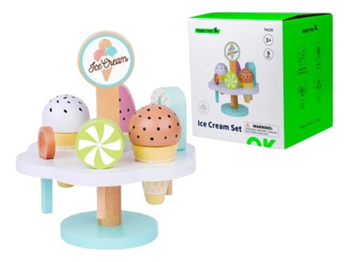 Tooky Toy Ice Cream Set Playset Helados De Madera 0