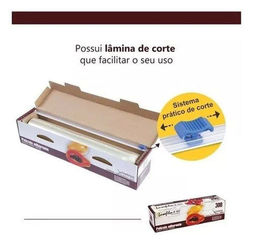 Film Papel Nylon En Caja Con Corte Alimentos Cocina 300 Mts 4