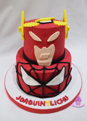 SS GOURMET Torta Spiderman Flash Superheroes Marvel Personalizada 0