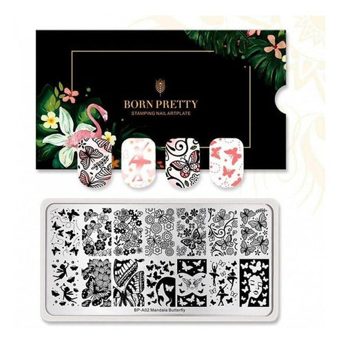 Placa Stamping Born Pretty Mandala Butterfly 0