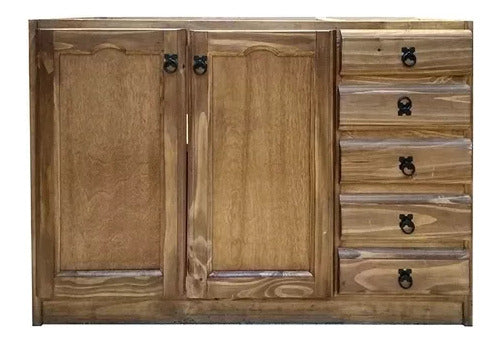 LDT Under Counter Wooden Cabinet with 2 Doors and 5 Drawers (Left or Right) 0