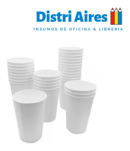 Pack of 100 White Polypaper 8 Oz Cups with Lids - 240 mL Capacity 1