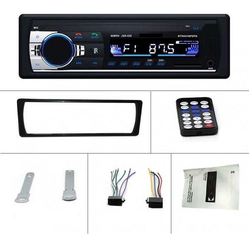 Radio Auto Universal Usb Bluetooth Control Memoria Microfono 2