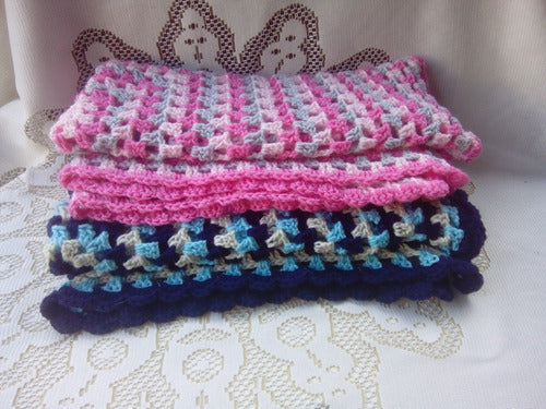 Handmade Crochet Baby Blankets - Birth Baby Shower Gift Set 2