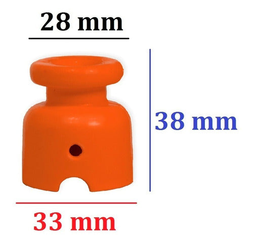 100 Aisladores Campanita Naranja Para Boyero Electrico 2