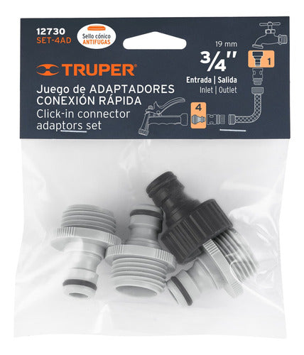 Truper Adaptadores Manguera De Riego Set-4ad 1