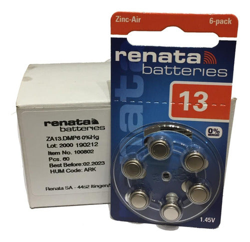 Renata 13 Hearing Aid Batteries - Pack of 60 0