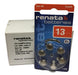 Renata 13 Hearing Aid Batteries - Pack of 60 0