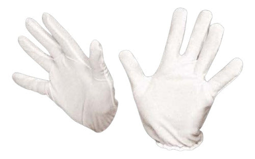 White Fabric Party Costume School Play Glove Pair 0