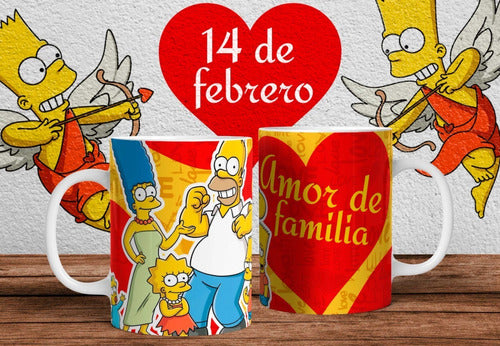 Plantillas Tazas Simpsons Valentin Enamorados #8 Sublimacion 4