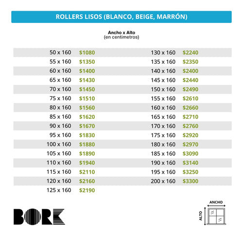 Bork Rollers Lisos - Soportes Metálicos - 60 X 220 2