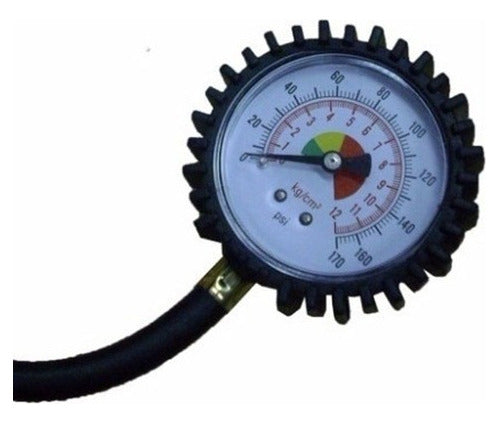Professional Pressure Gauge Tire Meter with Flexible Hose QKL 1