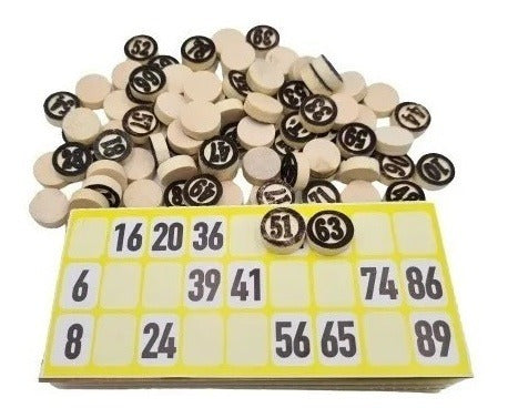 Family Lottery Game 48 Cartones Faydi Wooden - Juego Lotería Familiar 48 Cartones Fichas Madera Faydi
