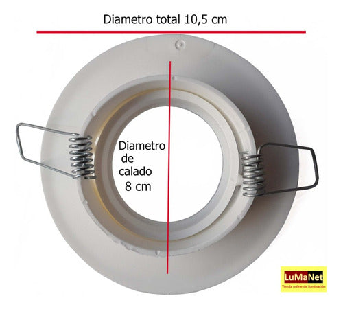 Ferrolux Round White PVC Recessed Spot for LED Dichroic x4 1