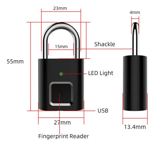 Candado Huella Digital, Candado Inteligente Sin Llave, Por 6