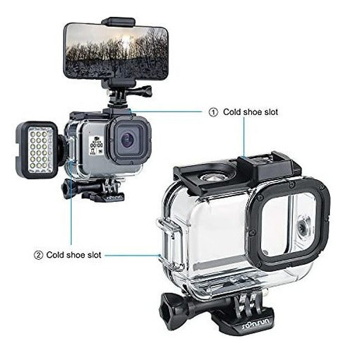 Carcasa Impermeable Para Gopro Hero 8 Black Mas Adaptadores 1