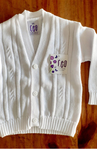 Pack of 5 Baby Boy White Knit Cardigans 1