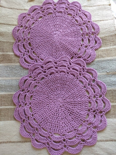 La Ovejita Corazón Individuales Tejidos A Mano Crochet 2