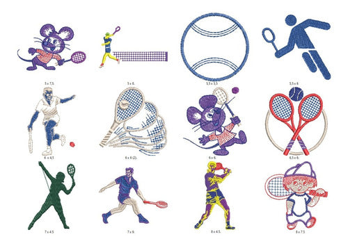Pack of 50 Embroidery Machine Patterns for Sneakers/Sports/Rackets 1