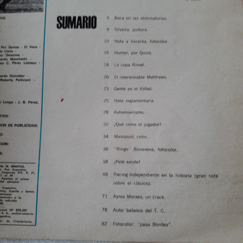 Suplemento El Grafico Sport Nº 7 Marzo 1965 Menendez Boca 1