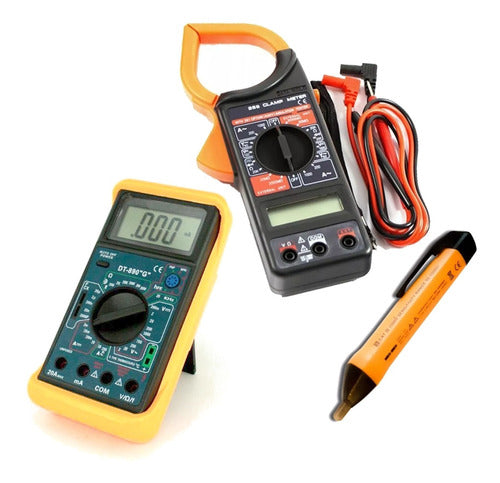 VT-POWER Combo Multimeter Amperometric Clamp Temperature Capable 0