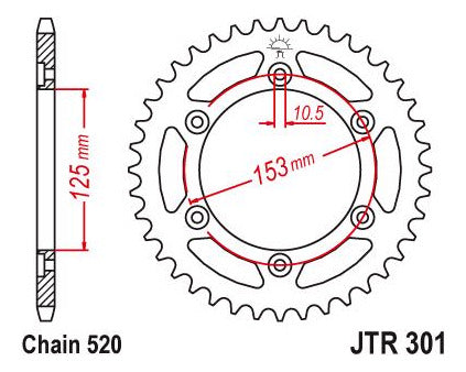 Corona 48T Honda XR250 90-95JT 2