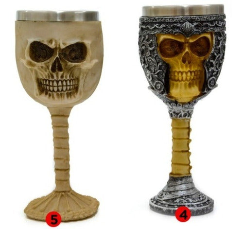 Iluminarte Medieval Decorated Goblet - Skull Design 2