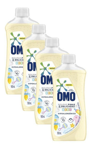 Kit 4 Omo Líquido Roupas Finas E Delicadas Bebê 900ml 0