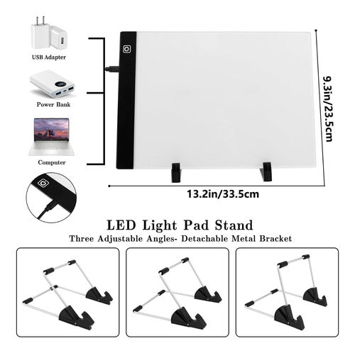 Artdot Kit Diamond Painting Luz Led A4 + Atril Super Completo 6