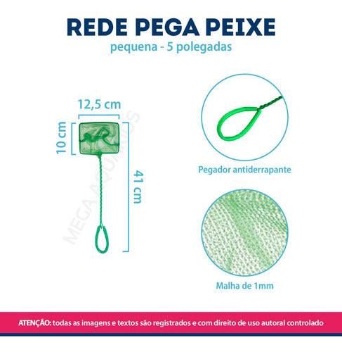 Rede Pega Peixes P/ Aquários  Fn 050 Nº 3 - 12,7cm 1