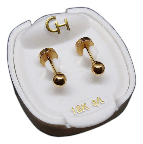 C&H 18K Gold Openers with Tic Closure - 3.5mm Ball 0