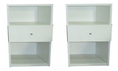 Muebleds Combo X 2 Light Tables with Drawer and Shelves 0