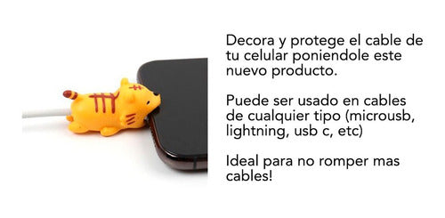 Protector Cable Animalitos Decoracion Micro Usb Tipo C + 1