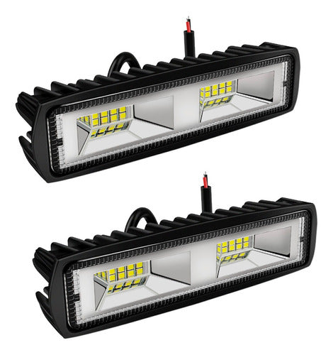 Set of 2 Cree 62W LED Flood Bars for Motorcycles and Trucks 0