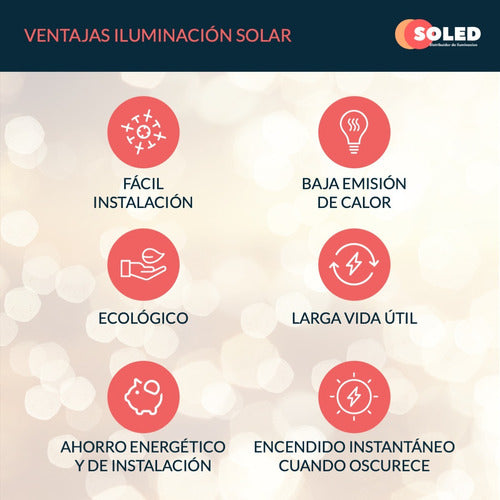 Soled Aplique Led Solar Luz Blanco Frio 48 Led Exterior 6