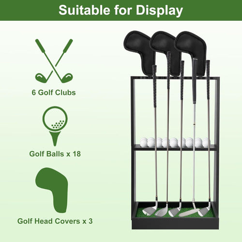 Lukar 6-Level Wood Golf Club Rack for Indoor Use 1