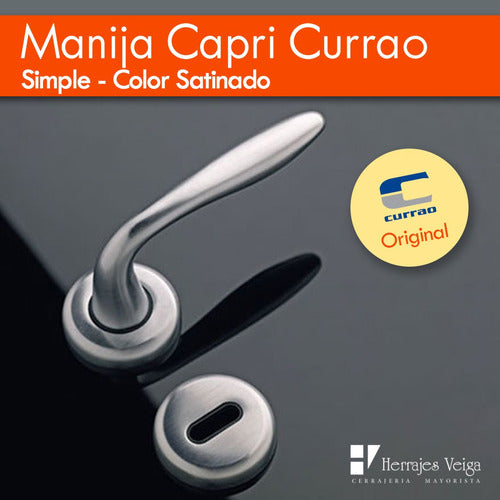 Currao Manija Puerta Picaporte Simple Currao Capri Color Satinado 2