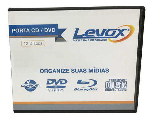 Porta Cd Dvd 12 Discos  - Preta Kit C/ 5 Unidades 2