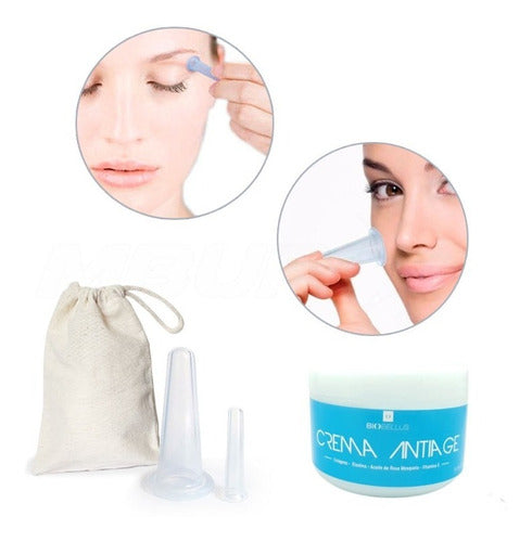 Facial Cupping Massage Set + Anti-Wrinkle Cream 0