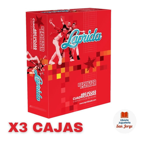 Laprida Repuesto Hojas Escolar N°3 X480 Cuadriculado X3 Cajas 1