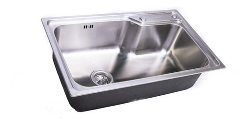 CIENXCIEN INOX Bacha De Cocina Lujo Acero Quirurgico 75x45x23cm De Apoyar 1