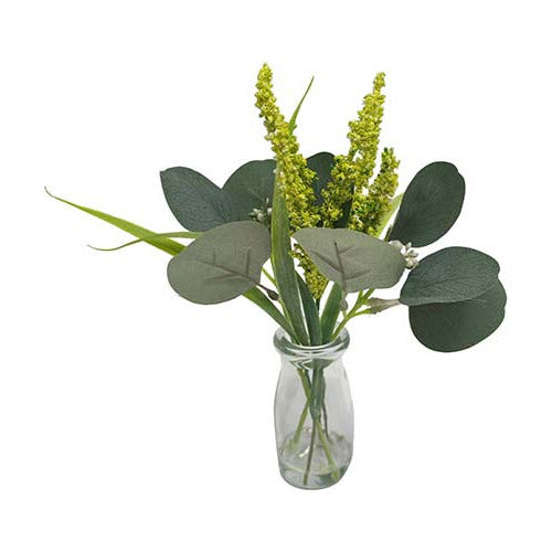 DeSillas Artificial Eucalyptus Bouquet in Glass Vase 0