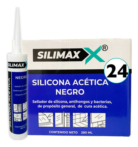 Silimax Silicone Acetic 280g Transparent White Black - Box of 24 3