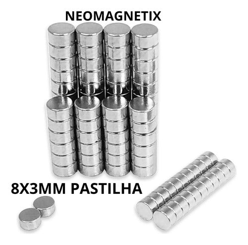 Kit 20 Unidades Imãs Neodímio Performance Super Forte 8x3mm 4