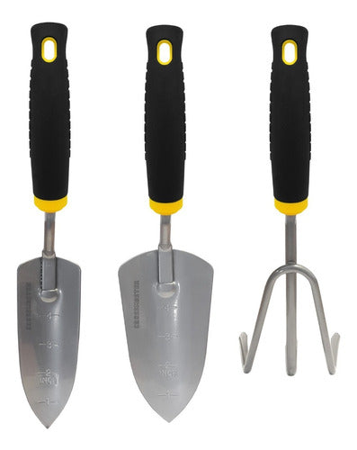 Crossmaster Garden Tool Set: Wide Shovel, Narrow Transplanter & Rake 0