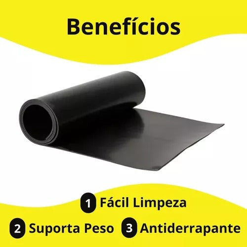 Piso Academia Chão Resistente 3mm 4x1m 2