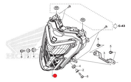 Farol Bloco Óptico Cb300f Twister 2023 Original Honda 5