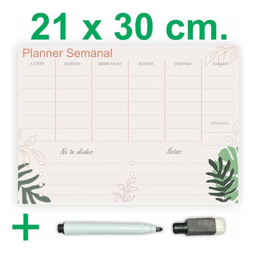 GRÁFICA LÍMITE Planner Semanal Imantado Pizarra Magnética 21x30cm 1