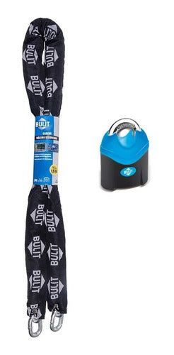 BULIT Maximum Security 150cm Chain + 72mm Padlock 5 Keys 0